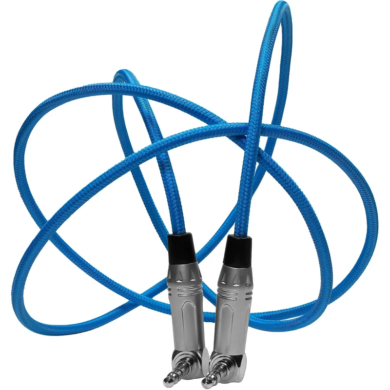 Kondor Blue 48" 3.5mm Right Angle TRS Stereo Audio Cable (48" Straight)