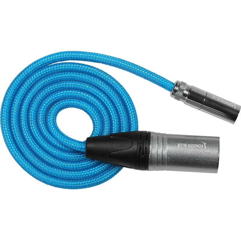 Kondor Blue Mini XLR Male to XLR Male (3ft) Blue Braided