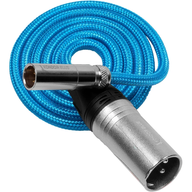 Kondor Blue Mini XLR Male to XLR Male (3ft) Blue Braided