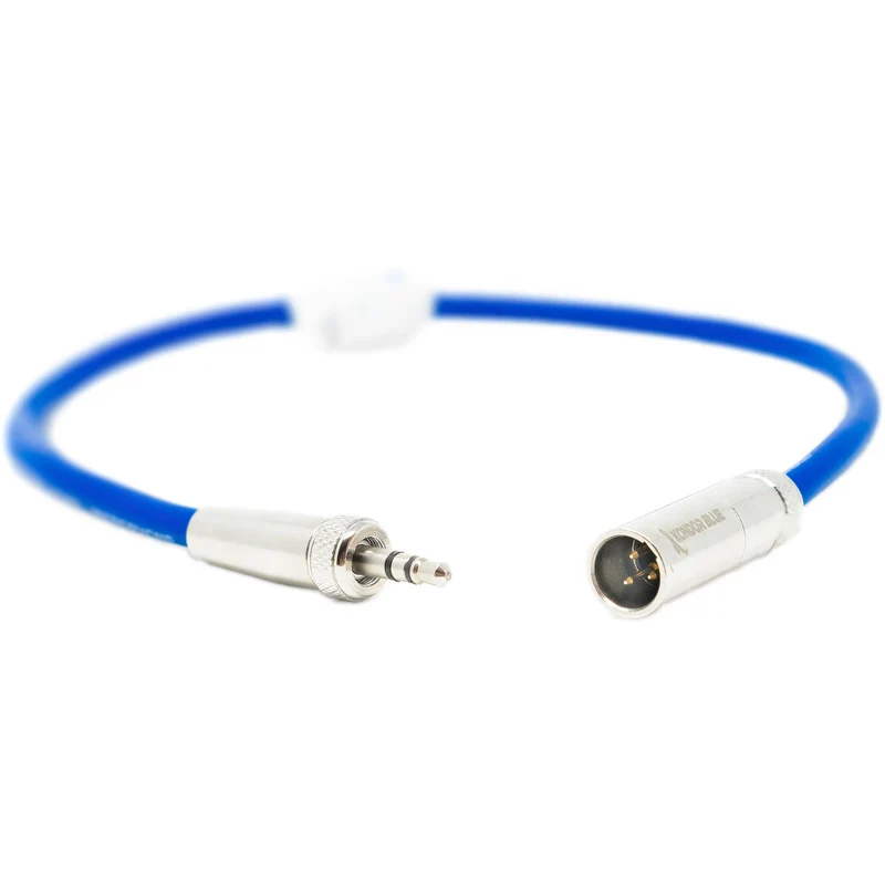 Kondor Blue 12" Mini XLR to 3.5mm TRS Locking Screw Plug for Lavalier/Lapels (Kondor Blue)