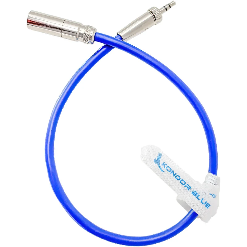Kondor Blue 12" Mini XLR to 3.5mm TRS Locking Screw Plug for Lavalier/Lapels (Kondor Blue)