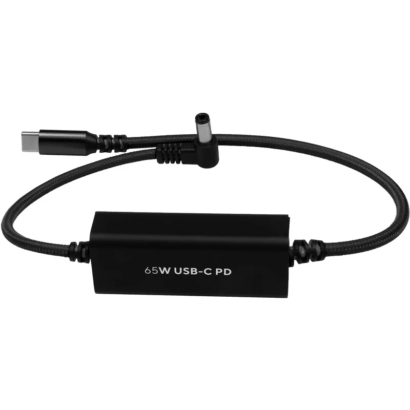 Kondor Blue 16" DC to USB C Power Delivery Cable for Mirrorless cameras (Raven Black)
