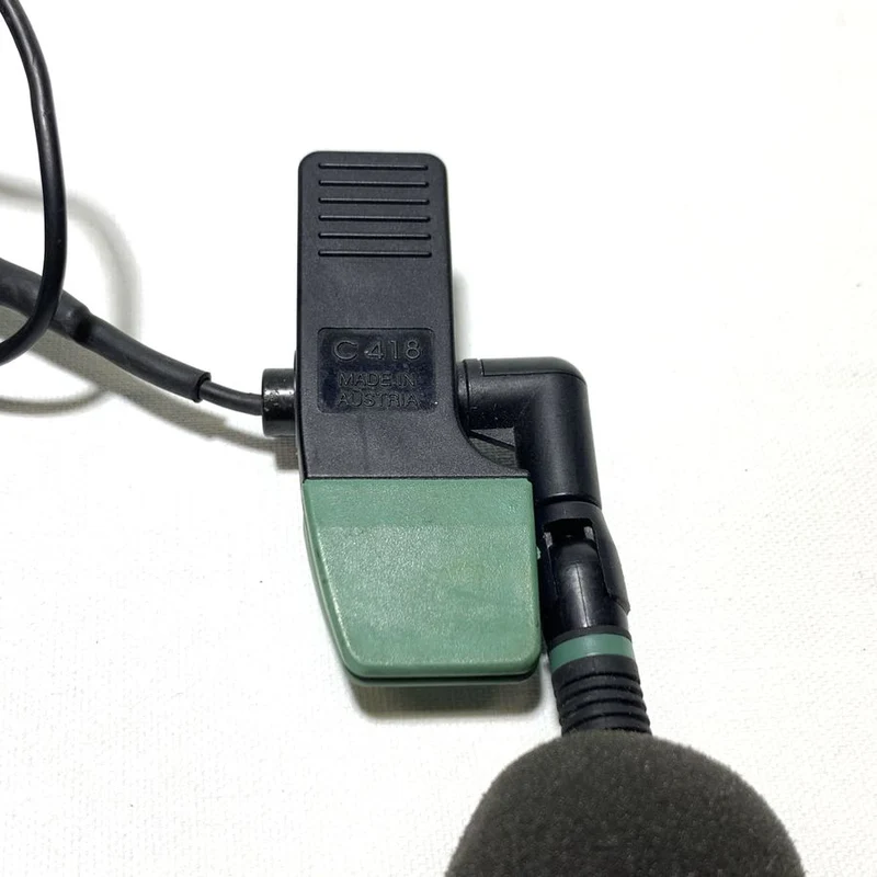 AKG C418 Clip-On Condenser Drum Microphone w/ MicroMic II Phantom Power Module #2016- USED