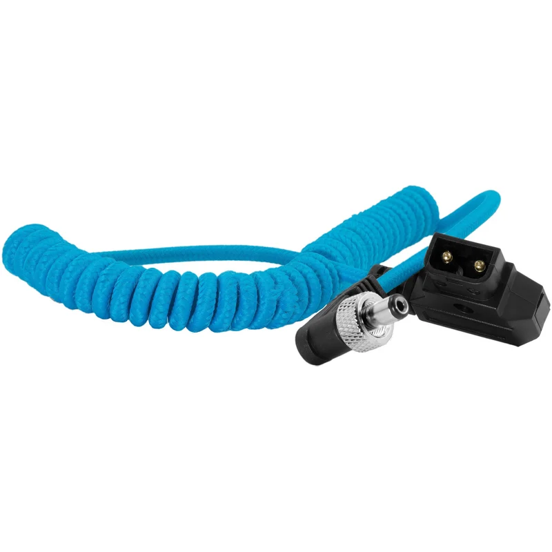 Kondor Blue Coiled D-Tap to Locking DC 2.5mm Right Angle Cable (Amaran)(Kondor Blue)