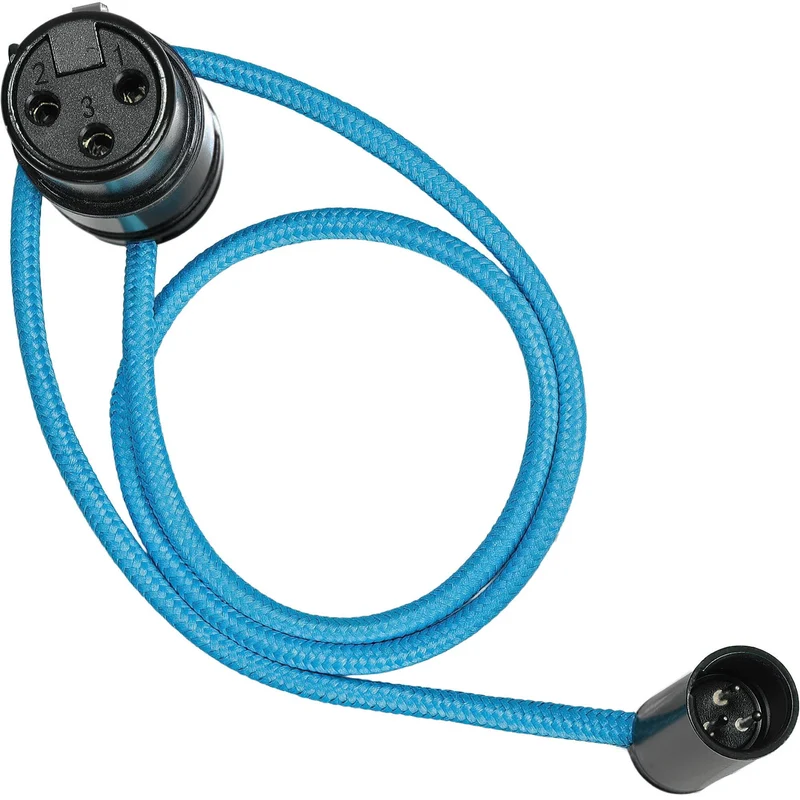 Kondor Blue 17" Mini Adjustable XLR Male to Adjustable Female XLR Audio Cable