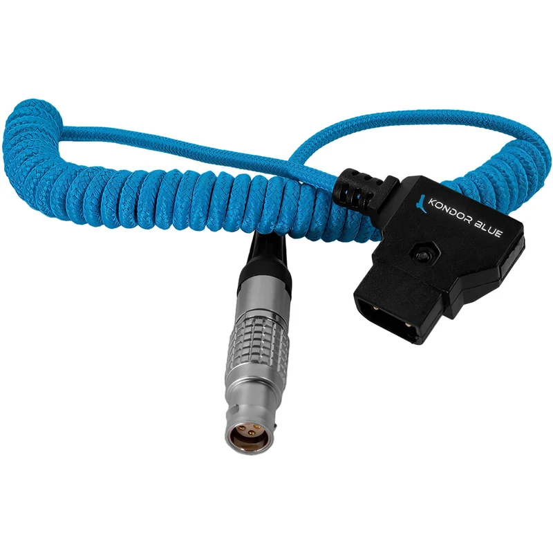 Kondor Blue Coiled D-TAP TO FEMALE LEMO 4 PIN FOR C200 Power