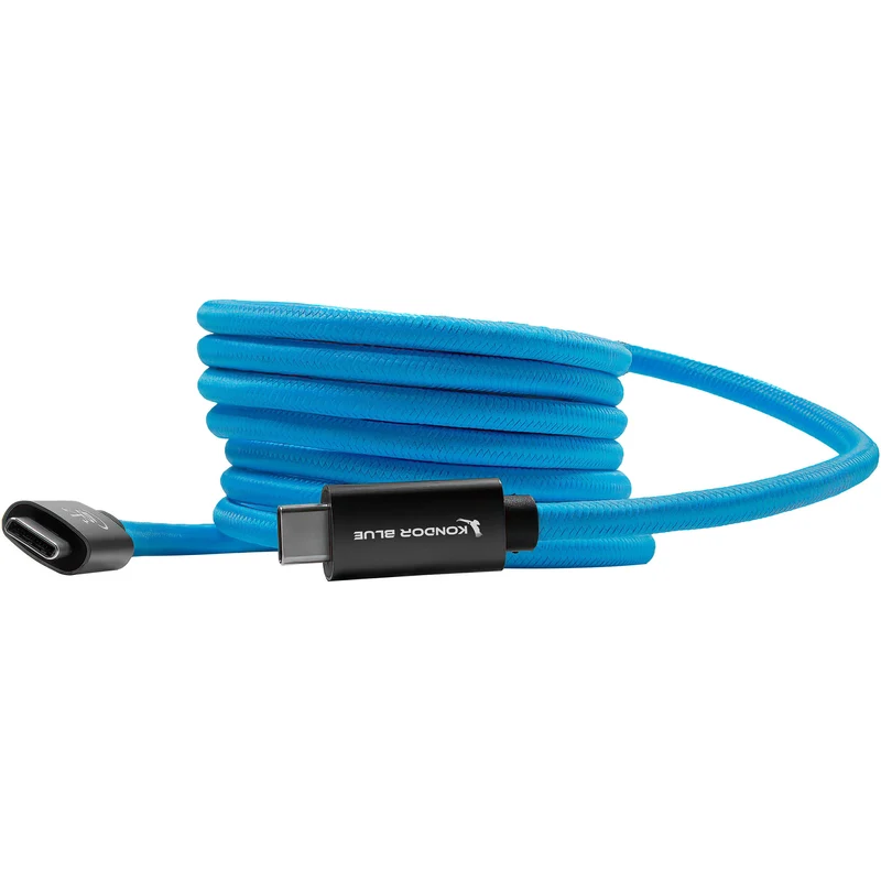 Kondor Blue THUNDERBOLT 4 USB 4.0 TYPE C CABLE BLAZING 40G SPEEDS 5A 100W STRAIGHT 6 FT