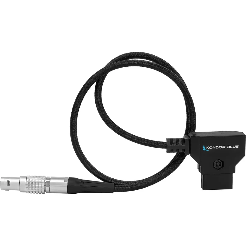 Kondor Blue D-TAP to LEMO 2-Pin 0B Male Power Cable (Straight)(Black)