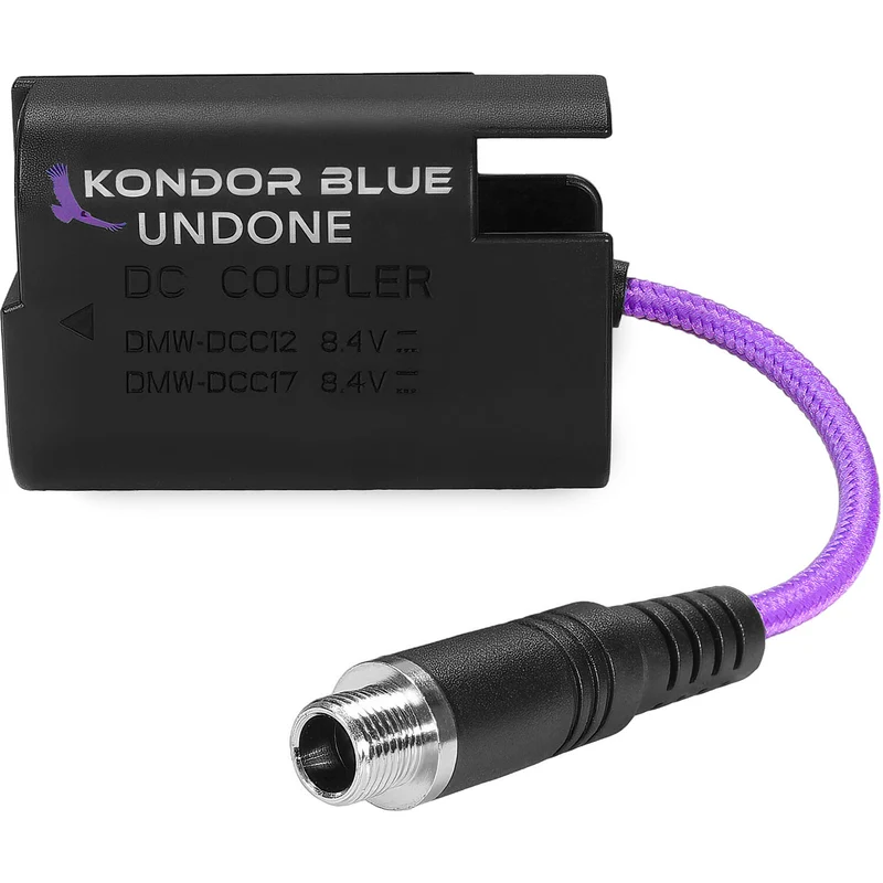 Kondor Blue GERALD UNDONE 4" Female Locking DC Barrel 2.1 to LPE6 Dummy Battery