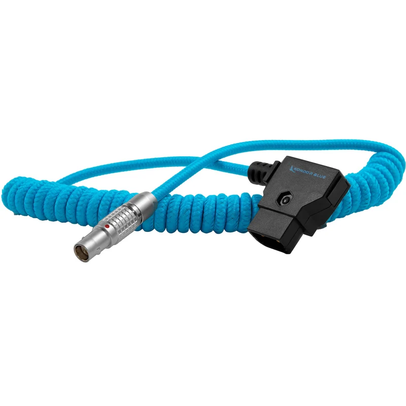 Kondor Blue Coiled D-Tap to Female Lemo 2 Pin For RED Komodo