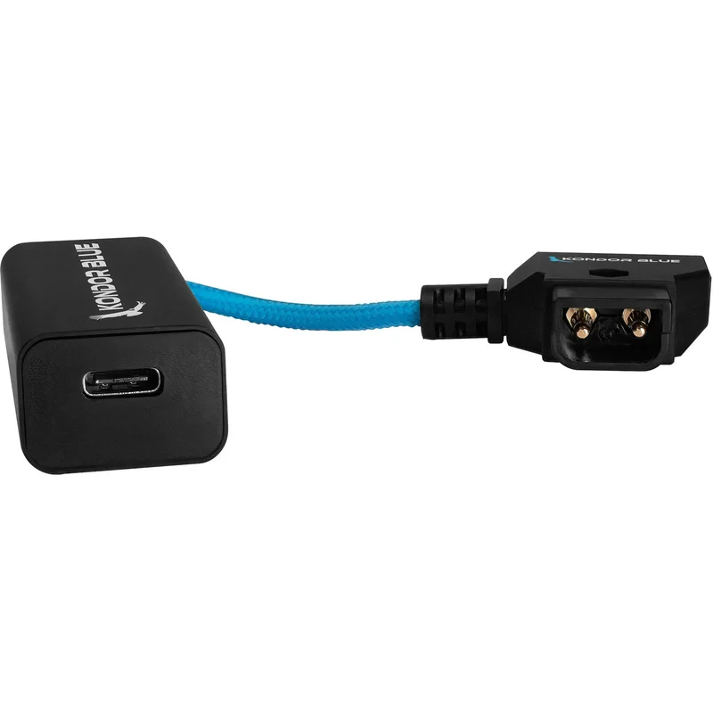 Kondor Blue 6” D-Tap to Female USB C PD 2 Way Battery Charging Power Cable (Kondor Blue)