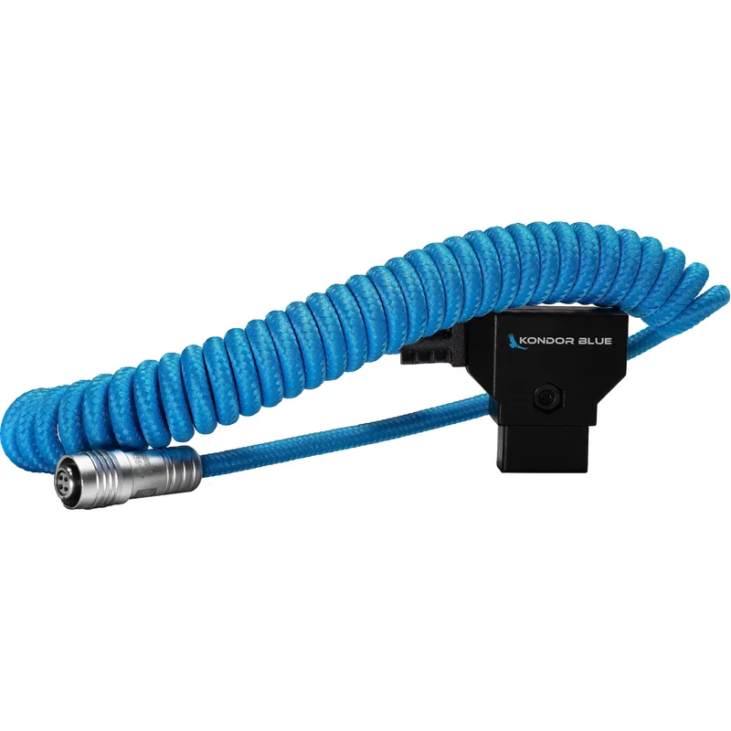 Kondor Blue Coiled D-Tap to 4 Pin Portkeys Monitor BM5/HH7/HS7T