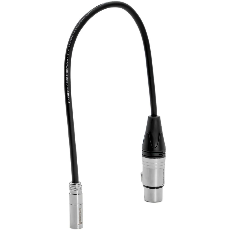 Kondor Blue TA4M Mini XLR 4 Pin Male to Female XLR Braided Audio Cable 16”