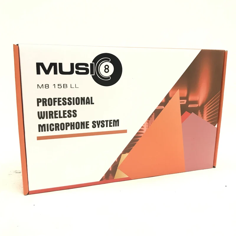 Music8 M8-15B LL Professional Wireless System w/ USB Receiver and Lavalier Mic and Beltpack Transmitter