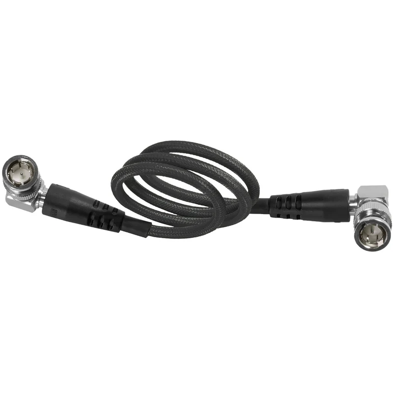 Kondor Blue 18" 12G SDI Straight to Right Angle Cable for 4K 60p Camera Monitors and Transmitters (Raven Black)