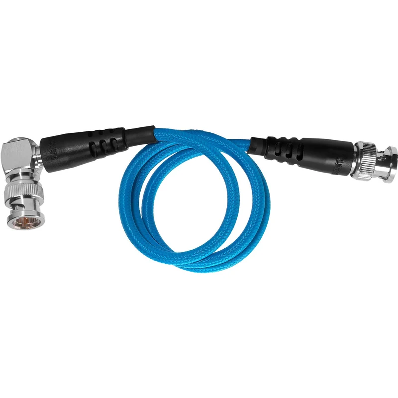 Kondor Blue 20" 12G SDI Straight to Right Angle Cable for 4K 60p Camera Monitors and Transmitters (Kondor Blue)