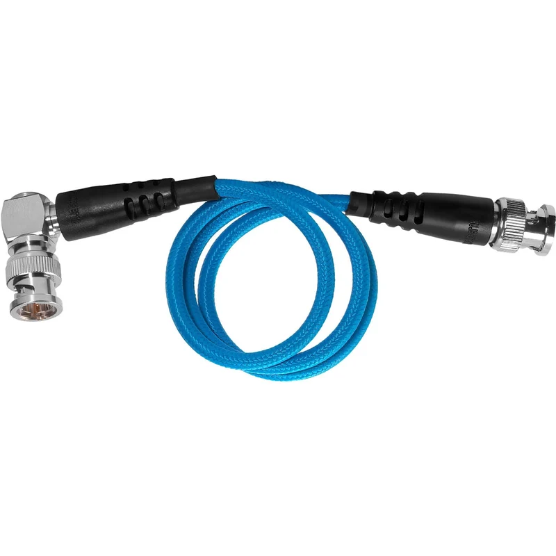 Kondor Blue 20" 12G SDI Straight to Right Angle Cable for 4K 60p Camera Monitors and Transmitters (Kondor Blue)