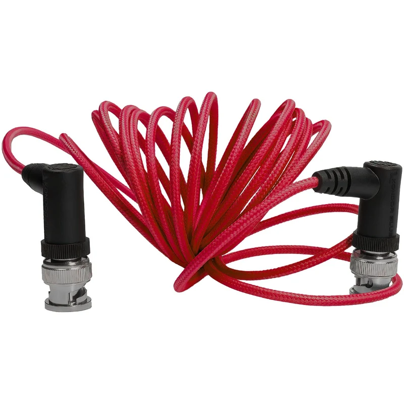 Kondor Blue Ultra Thin 6G SDI Video Cable Right Angle BNC (10ft) (Cardinal Red)