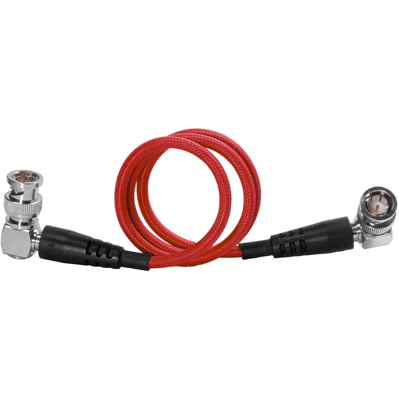 Kondor Blue 18" 12G SDI Straight to Right Angle Cable for 4K 60p Camera Monitors and Transmitters (Cardinal Red)