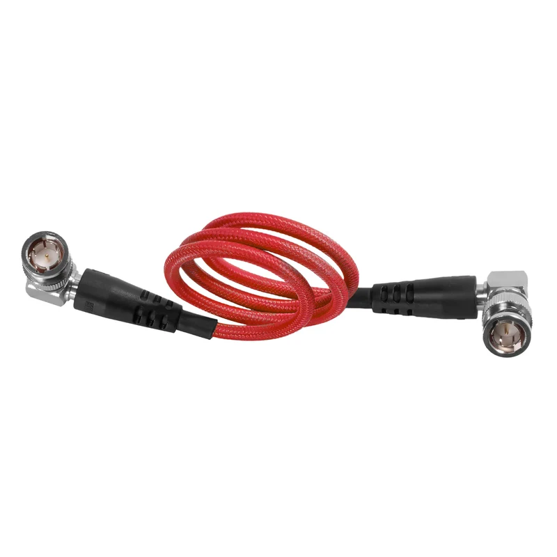 Kondor Blue 18" 12G SDI Straight to Right Angle Cable for 4K 60p Camera Monitors and Transmitters (Cardinal Red)