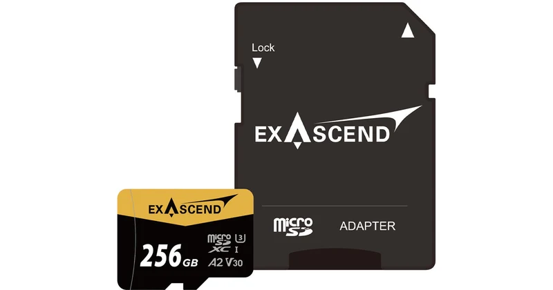 Exascend 256GB Catalyst UHS-I V30 microSDXC Memory Card with SD Adapter