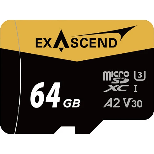 Exascend 64GB Catalyst UHS-I V30 microSDXC Memory Card with SD Adapter
