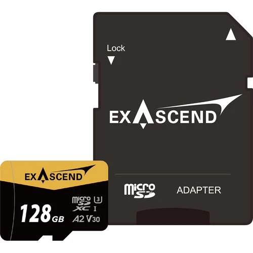 Exascend 128GB Catalyst UHS-I V30 microSDXC Memory Card with SD Adapter