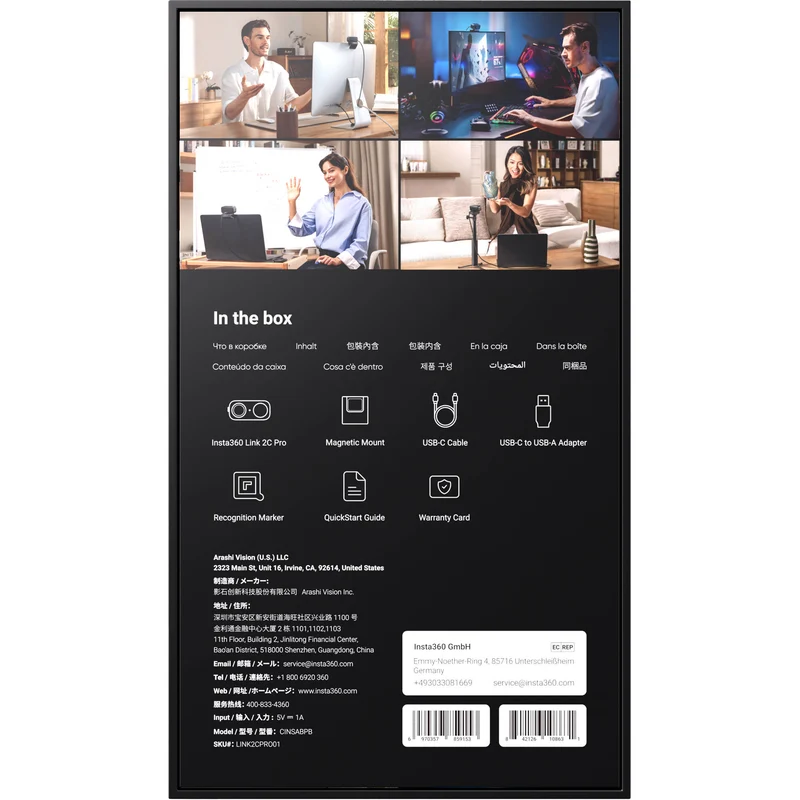 Insta360 Link 2C Pro 4K AI Webcam