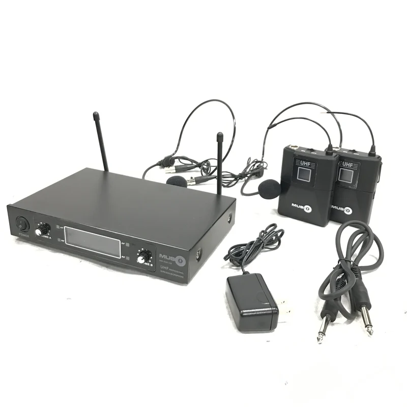 Music8 M8-200HS UHF Professional Wireless Dual Microphone Headset