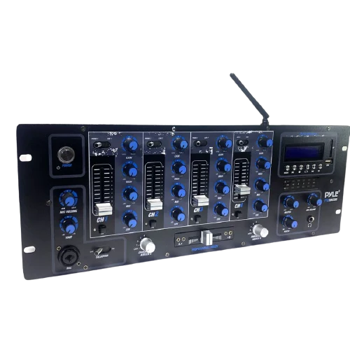 Pyle Pro PYD1962-BU 4-Channel DJ Mixer w/ Bluetooth, USB Flash, SD Memory Card Readers & LCD Digital Display #2061 - USED