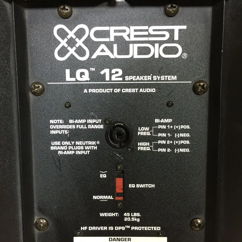 Crest Audio LQ12 Two-Way Passive Speaker 2000W #2570 - USED