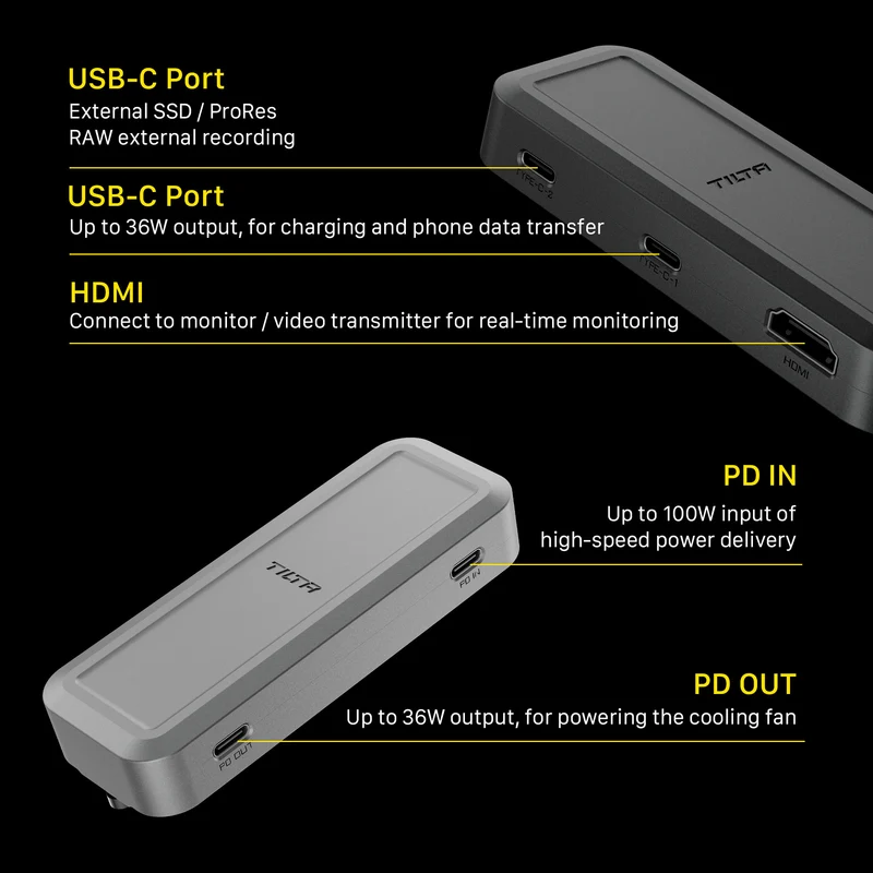 Tilta Khronos USB-C Hub for Universal Smartphone Case - Space Gray