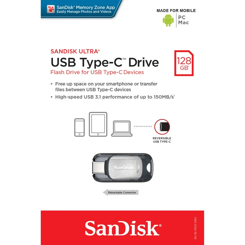 SanDisk 128GB Ultra USB Type-C Flash Drive